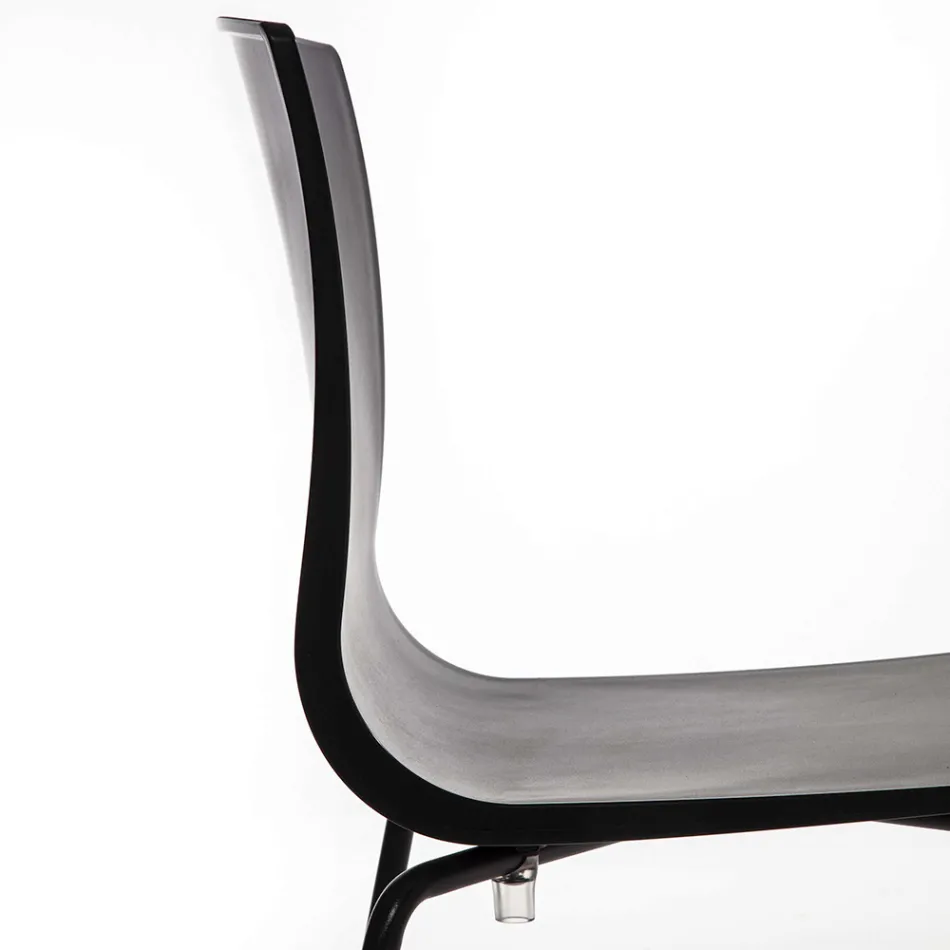 Karrigia e dhomës së ngrënies në polipropilen me bazë metali, 4 copë - Alina Viadurini