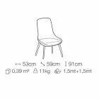 Karrige e dhomës së ngrënies me pëlhurë me bazë druri të prodhuar në Itali - kokosit Viadurini