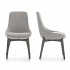 Karrige e dhomës së ngrënies me pëlhurë me bazë druri të prodhuar në Itali - kokosit Viadurini