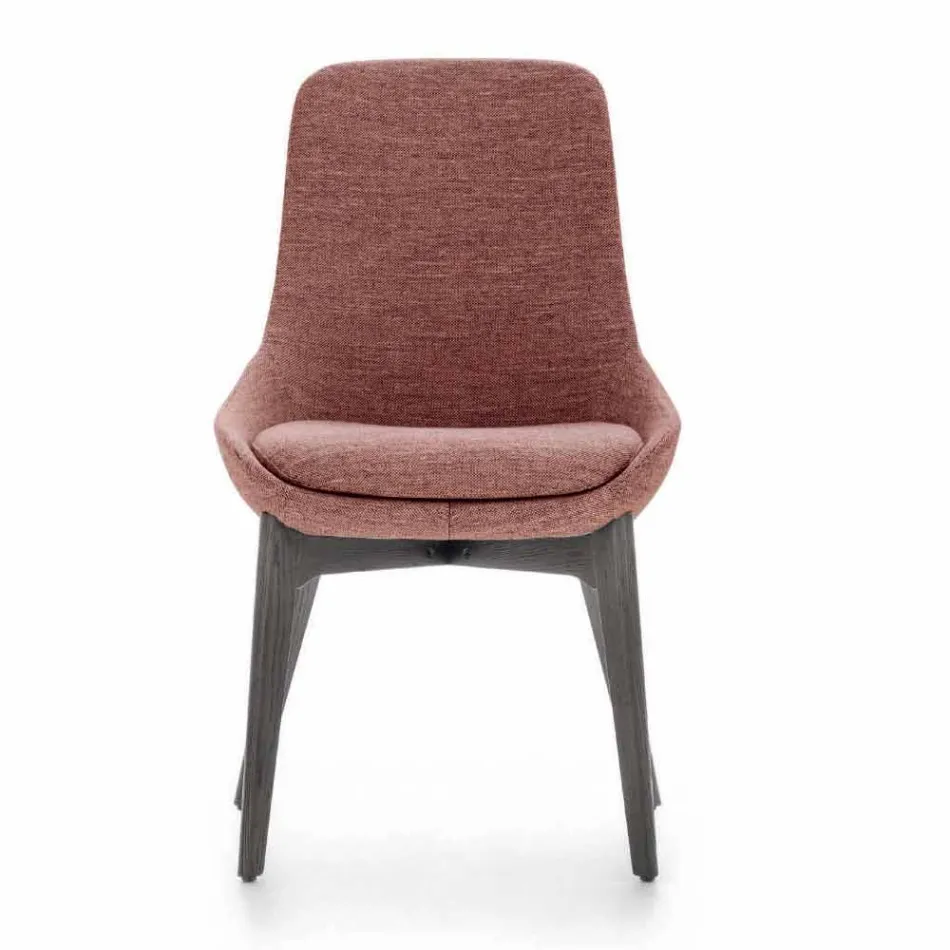 Karrige e dhomës së ngrënies me pëlhurë me bazë druri të prodhuar në Itali - kokosit Viadurini