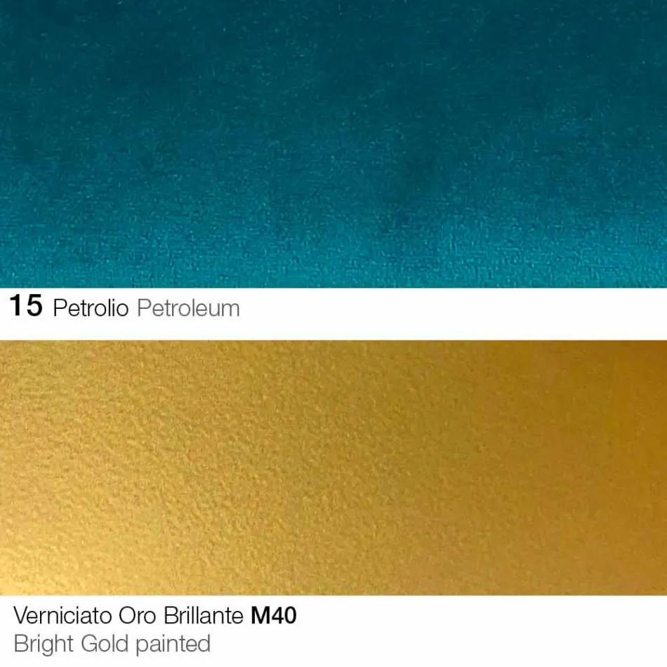 Karrige e dhomës së ngrënies me pëlhurë me këmbë ari prodhuar në Itali - Marchesi Viadurini