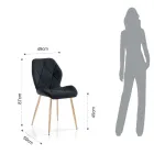 Karrige e dhomës së ngrënies me pëlhurë dhe metal të artë 4 copë - Smeralda Viadurini