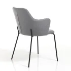 Karrige e Dhomës së ngrënies në Pëlhurë dhe Metal të Zi Mat 2 Copë - Corinna Viadurini