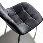 Karrigia e dhomës së ngrënies në kadife dhe metal rezistente ndaj njollave, 4 copë - Carlina Viadurini