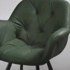 Karrige e Dhomës së ngrënies në Strukturë Metal Ecoleather 2 Copë - Delpiero Viadurini