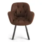 Karrige e Dhomës së ngrënies në Strukturë Metal Ecoleather 2 Copë - Delpiero Viadurini