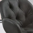 Karrige e Dhomës së ngrënies në Strukturë Metal Ecoleather 2 Copë - Delpiero Viadurini