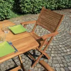 Karrige e jashtme e palosshme në dru akacie me mbështetëse krahësh opsionale - Fontana Viadurini