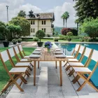 Karrige e palosshme e jashtme në dru akacie dhe tekstile - Perfekt Viadurini