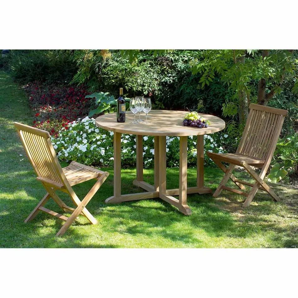 Karrige e palosshme e kopshtit në dru tik natyral - Yggdrasil Viadurini