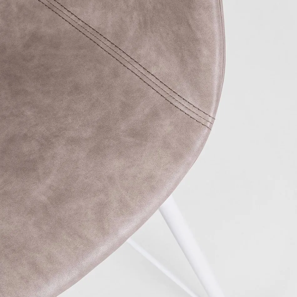 Kolltukë karrige në çelik të bardhë ose të zi dhe Ecoleather Vintage - Gongo Viadurini