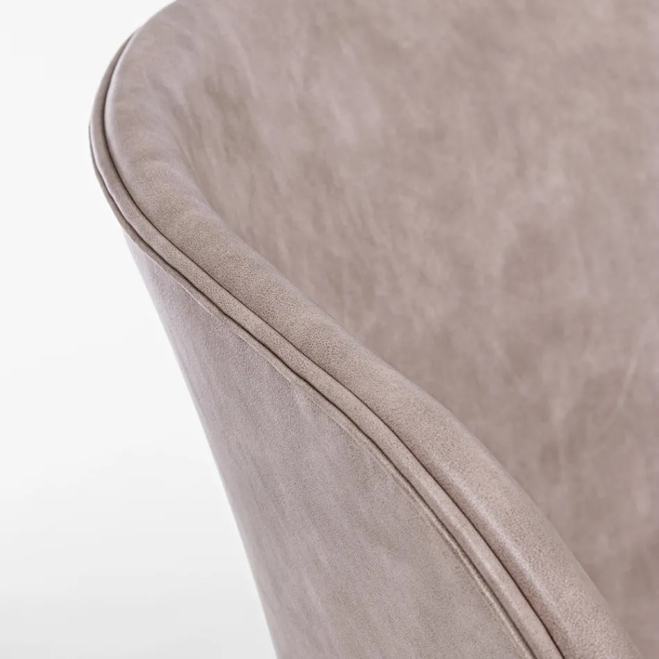 Kolltukë karrige në çelik të bardhë ose të zi dhe Ecoleather Vintage - Gongo Viadurini