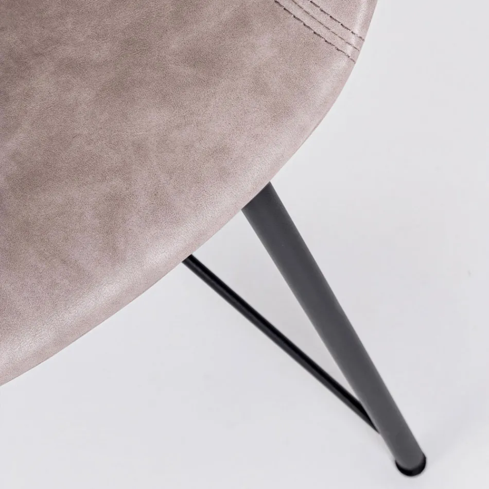 Kolltukë karrige në çelik të bardhë ose të zi dhe Ecoleather Vintage - Gongo Viadurini