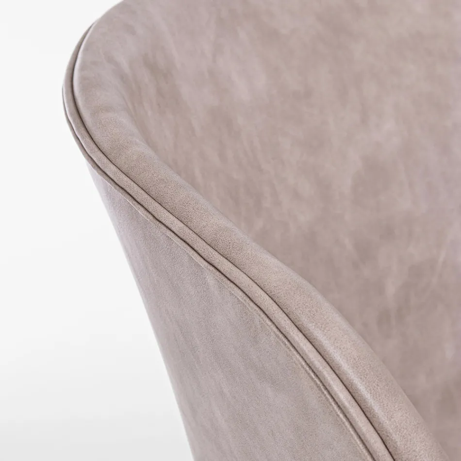 Kolltukë karrige në çelik të bardhë ose të zi dhe Ecoleather Vintage - Gongo Viadurini