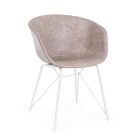 Kolltukë karrige në çelik të bardhë ose të zi dhe Ecoleather Vintage - Gongo Viadurini