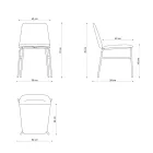 Karrige Fine Fabric me Baze Metal Prodhuar në Itali, 2 Copë - Molde Viadurini