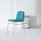 Karrige Fine Fabric me Baze Metal Prodhuar në Itali, 2 Copë - Molde Viadurini