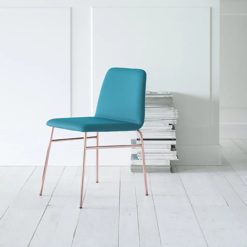 Karrige Fine Fabric me Baze Metal Prodhuar në Itali, 2 Copë - Molde Viadurini