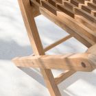 Karrige e palosshme e kopshtit në dru tik Prodhuar në Itali - Sleepy Viadurini
