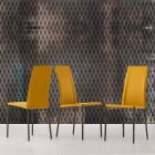 Karrige lëkure e veshur me sustë me strukturë metalike prodhuar në Itali, 2 copë - Zink Viadurini
