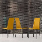 Karrige lëkure e veshur me sustë me strukturë metalike prodhuar në Itali, 2 copë - Zink Viadurini