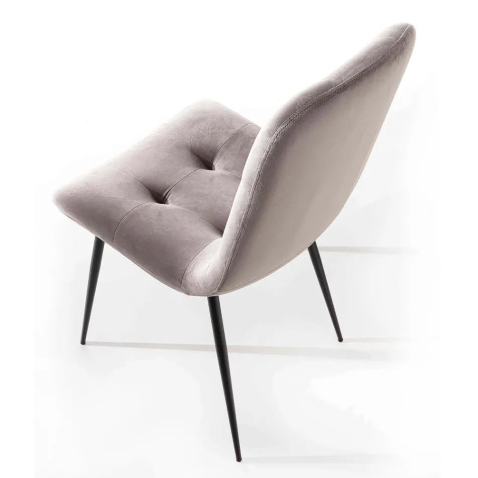 Karrigia e dhomës së ngrënies me tapiceri prej kadifeje, rezistente ndaj njollave, 4 copë - Kylie Viadurini