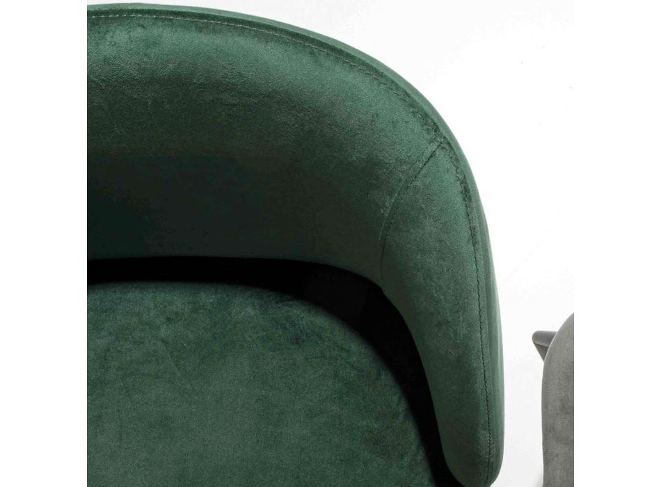 Karrige e veshur me kadife me bazament në metal të pikturuar me të zezë, 2 copë - Havana Viadurini