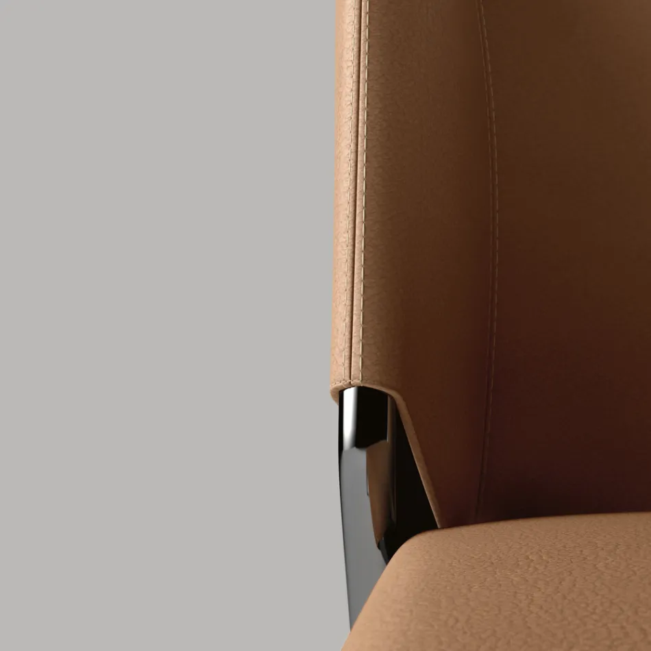 Karrige e dhomës së ngrënies me sedilje e veshur me lëkurë Prodhuar në Itali - Giulia Viadurini