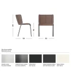 Karrige e dhomës së ngrënies me sedilje e veshur me lëkurë Prodhuar në Itali - Giulia Viadurini