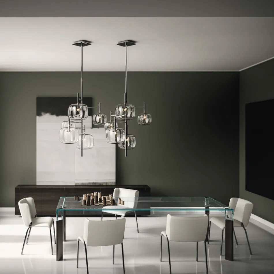 Karrige e dhomës së ngrënies me sedilje e veshur me lëkurë Prodhuar në Itali - Giulia Viadurini