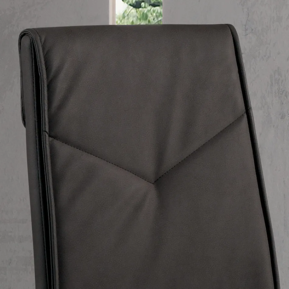 Karrige e dhomës së ngrënies prej lëkure artificiale me susta 2 copë - Robocop Viadurini