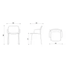 Karrige e dhomës së ngrënies prej druri dhe metali Prodhuar në Itali 2 Copë - Saffia Viadurini