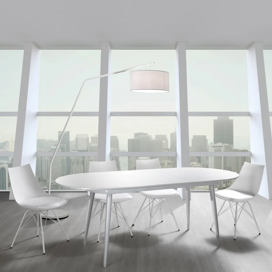 Karrige e dhomës së ngrënies prej lëkure, polipropileni dhe metali 2 copë - Renella Viadurini