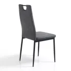 Karrige e dhomës së ngrënies prej lëkure sintetike të vjetëruar 4 copë - Cassandra Viadurini