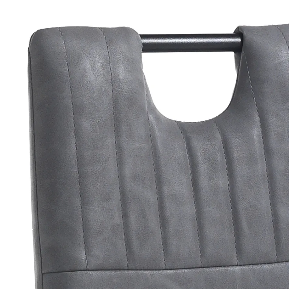 Karrige e dhomës së ngrënies prej lëkure sintetike të vjetëruar 4 copë - Cassandra Viadurini