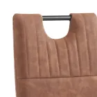 Karrige e dhomës së ngrënies prej lëkure sintetike të vjetëruar 4 copë - Cassandra Viadurini