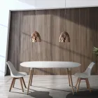 Karrige e dhomës së ngrënies prej polipropileni dhe lëkure sintetike 4 copë - Chira Viadurini