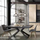 Karrige e dhomës së ngrënies prej polipropileni dhe lëkure sintetike 4 copë - Chira Viadurini