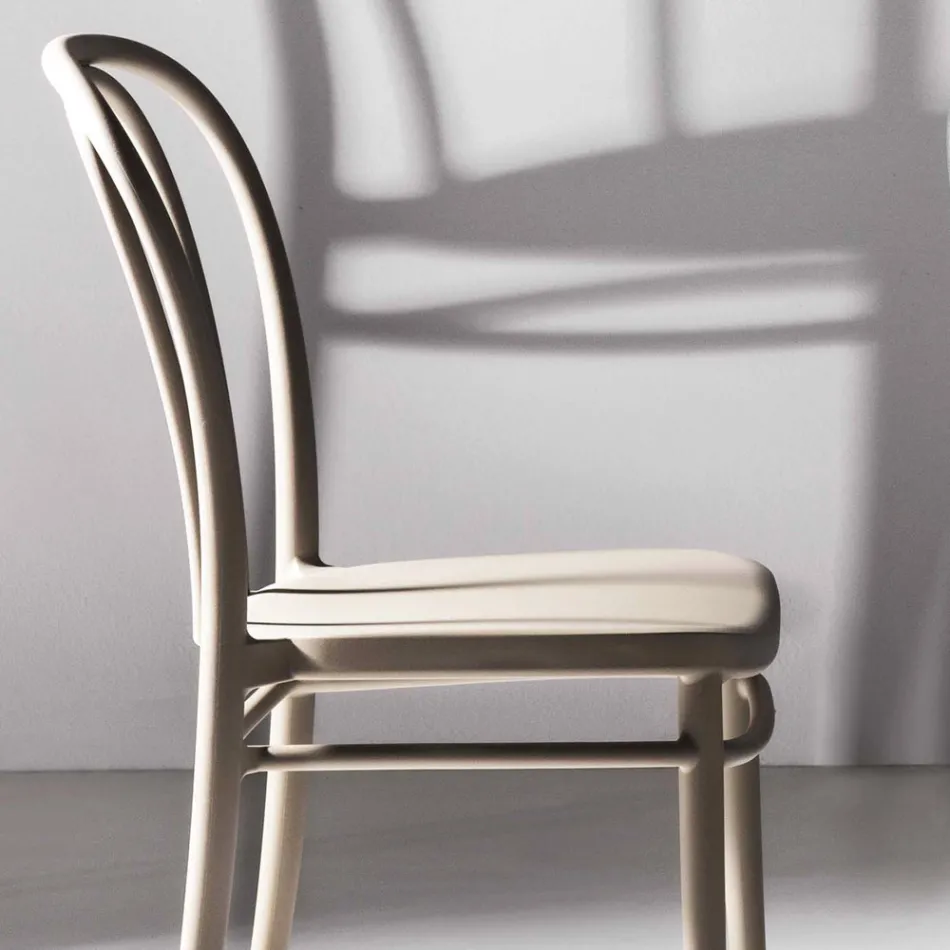 Karrigia e dhomës së ngrënies në polipropilen të grumbulluar deri në 10 njësi, 4 pjesë - Gaya Viadurini