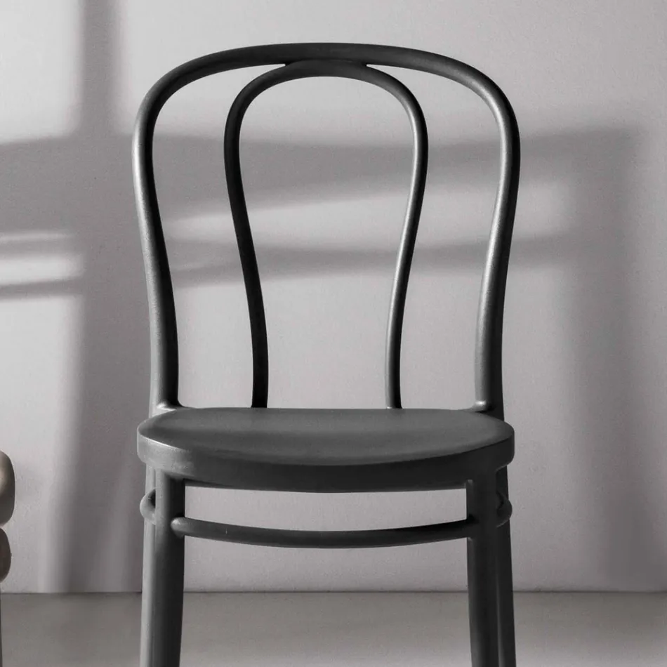 Karrigia e dhomës së ngrënies në polipropilen të grumbulluar deri në 10 njësi, 4 pjesë - Gaya Viadurini