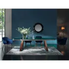 Karrige e Dhomës së ngrënies në Pëlhurë dhe Dru Prodhuar në Itali 4 Copë - Bardella Viadurini