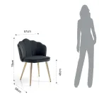 Karrige e dhomës së ngrënies me finiture prej pëlhure dhe metali prej ari 4 copë - e rafinuar Viadurini