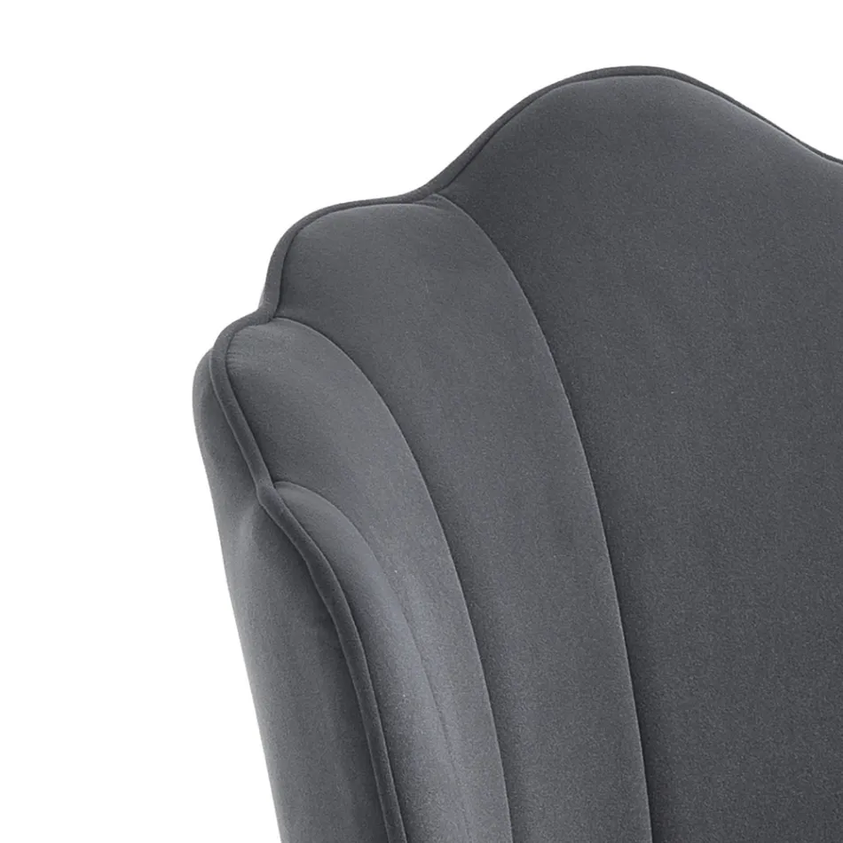 Karrige e dhomës së ngrënies me finiture prej pëlhure dhe metali prej ari 4 copë - e rafinuar Viadurini