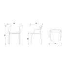 Karrige e Dhomës së ngrënies prej Pëlhure dhe Metalike Prodhuar në Itali 2 Copë - Sangria Viadurini