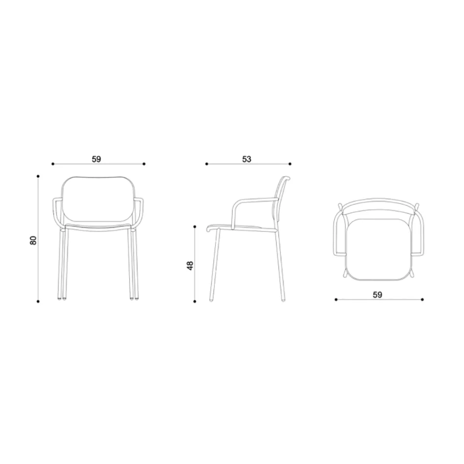 Karrige e Dhomës së ngrënies prej Pëlhure dhe Metalike Prodhuar në Itali 2 Copë - Sangria Viadurini