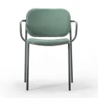 Karrige e Dhomës së ngrënies prej Pëlhure dhe Metalike Prodhuar në Itali 2 Copë - Sangria Viadurini