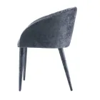 Karrige e dhomës së ngrënies e veshur me susta në pëlhurë e prodhuar në Itali 4 copë - Tagata Viadurini