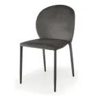 Karrige e dhomës së ngrënies e veshur me susta në kadife Made in Italy 4 Copë - Victory Viadurini