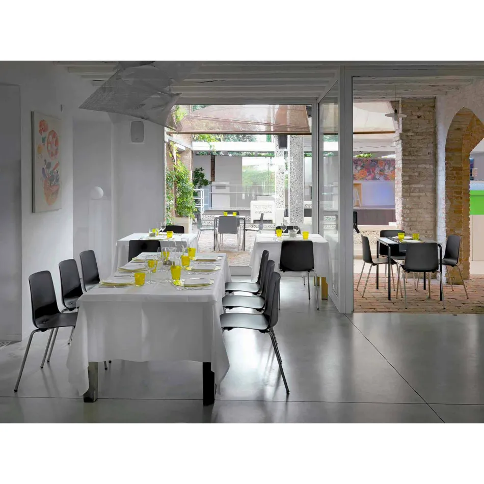 Made in Italy Kryetari i dhomës së ngrënies së metaleve dhe polipropilenit, 4 copë - Carlita Viadurini