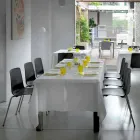 Made in Italy Kryetari i dhomës së ngrënies së metaleve dhe polipropilenit, 4 copë - Carlita Viadurini